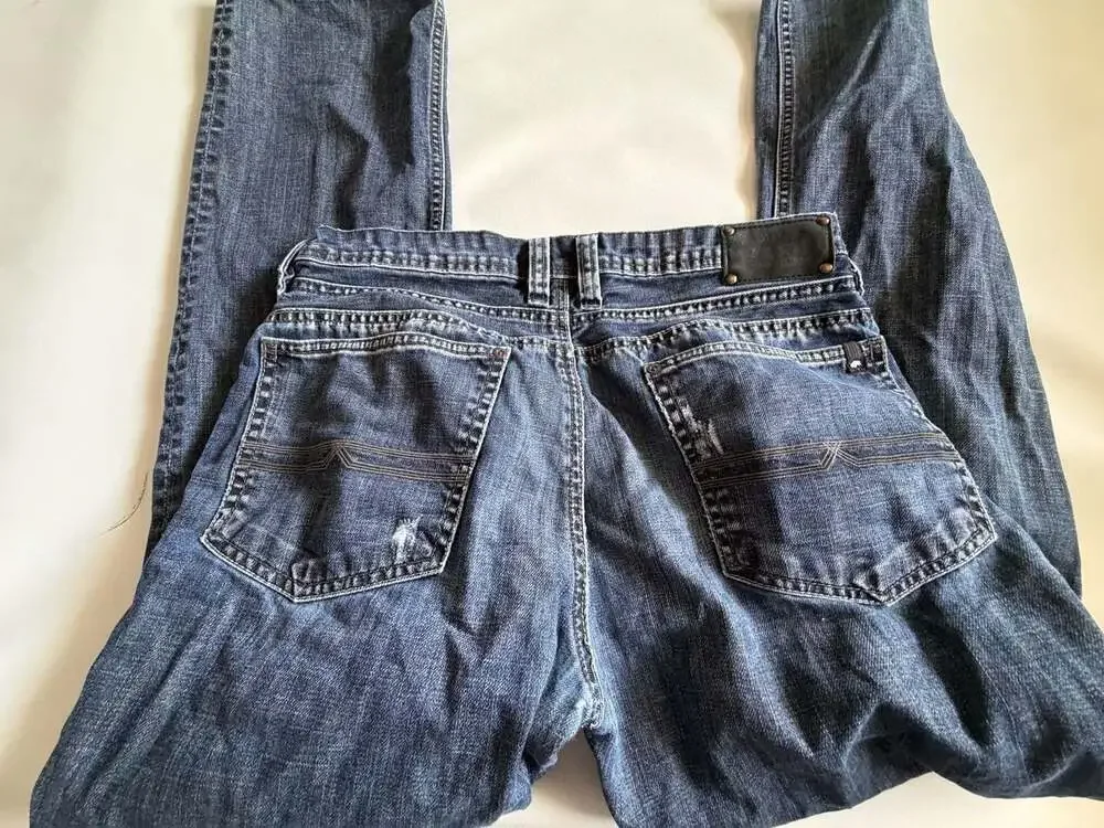 Buffalo David Bitton Mens Dark Wash Stretch Jeans Slim Straight Leg